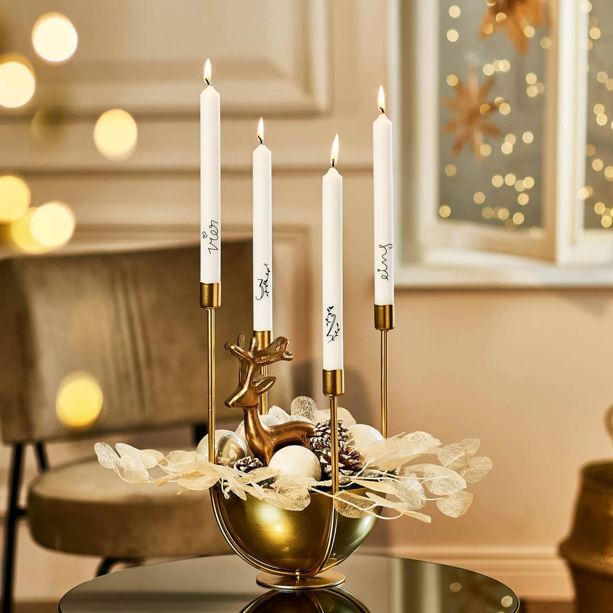 Deko-Set Weihnachts-Kerzenhalter Golden Glam^Depot Hot