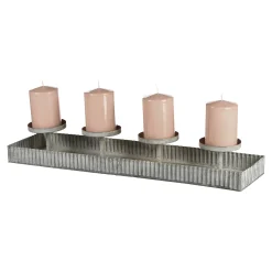 Deko-Tablett Zinc Mit 4 Tullen^Depot Best Sale