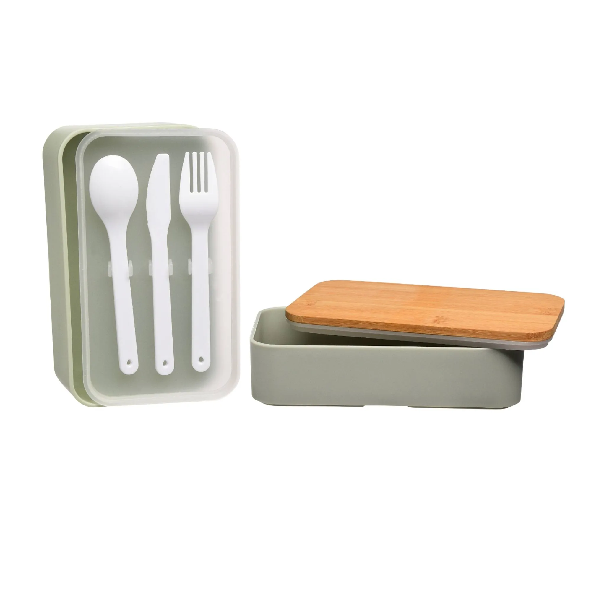 Doppel-Lunchbox Mit Mehrwegbesteck^Depot Outlet