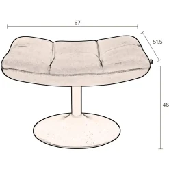 Outlet Depot Dutchbone Samt-Hocker Bar, Drehbar