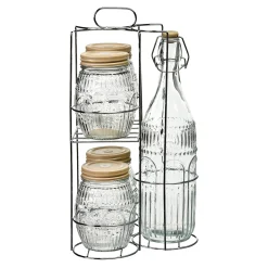 Flasche & Gläser-Set Romance Mit Halterung^Depot Clearance