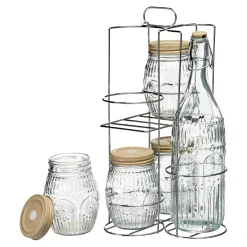 Flasche & Gläser-Set Romance Mit Halterung^Depot Clearance