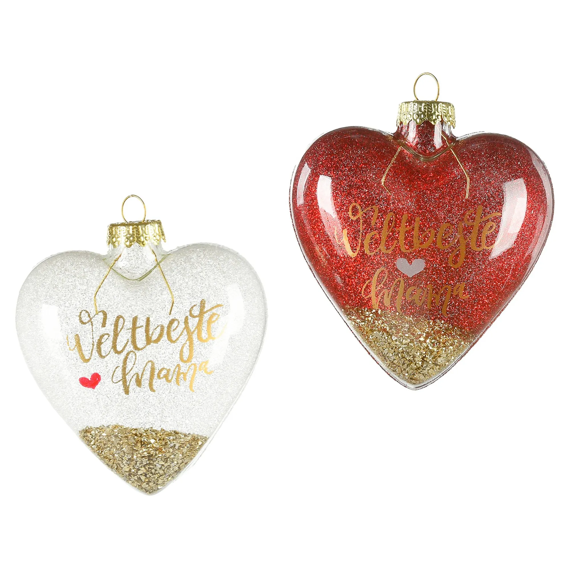 Glas-Baumschmuck Heart Mama^Depot Hot