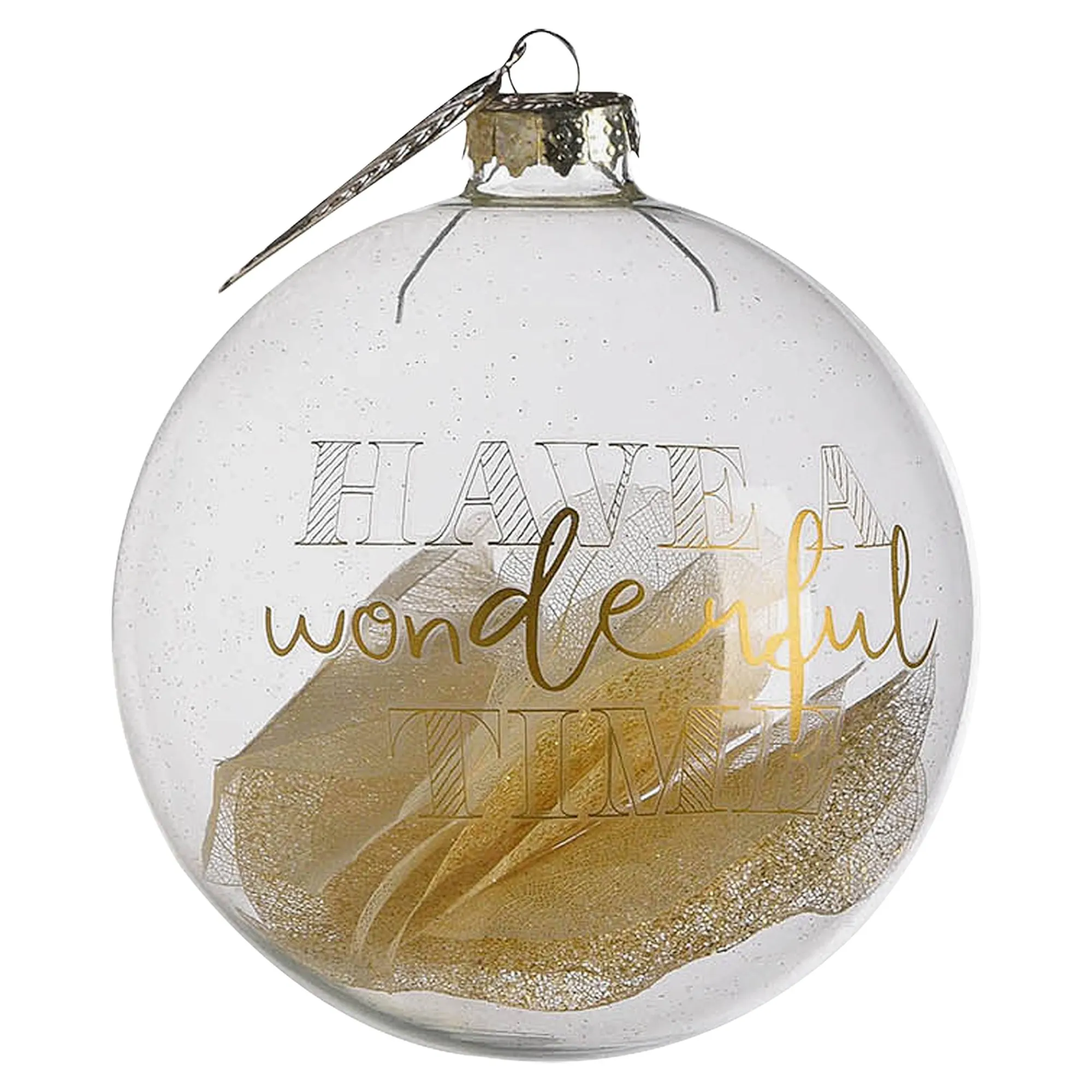 Glas-Weihnachtskugel Filled Leaves^Depot Best Sale