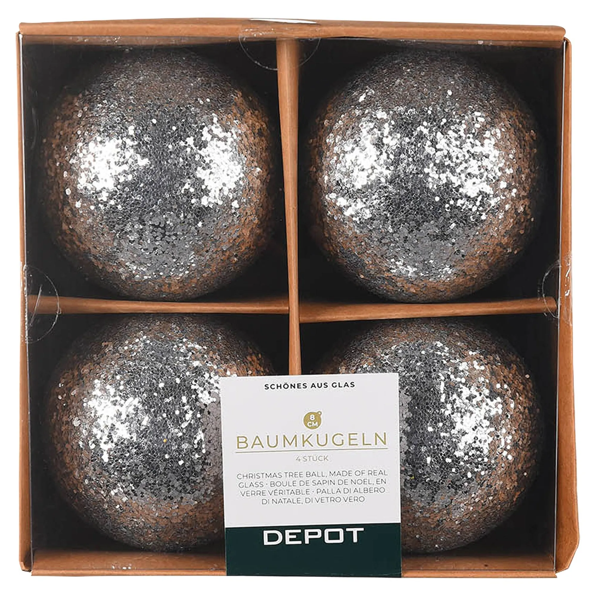 Glas-Weihnachtskugel Glimmer^Depot Outlet