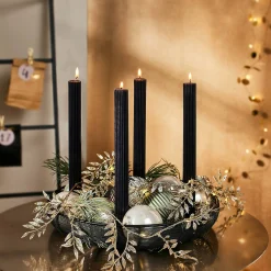 Glas-Weihnachtskugel Glitterstripe^Depot Outlet