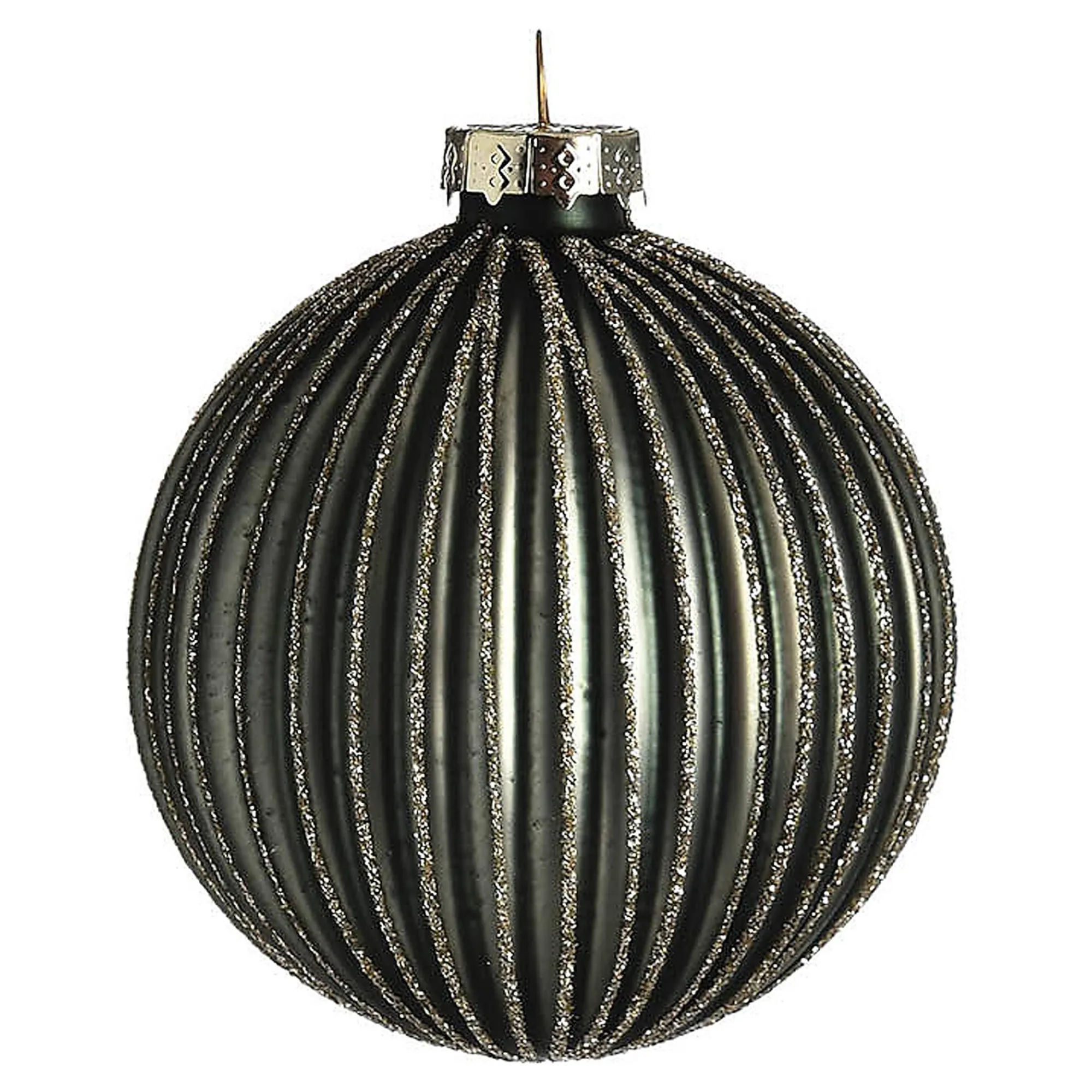 Glas-Weihnachtskugel Glitterstripe^Depot Outlet