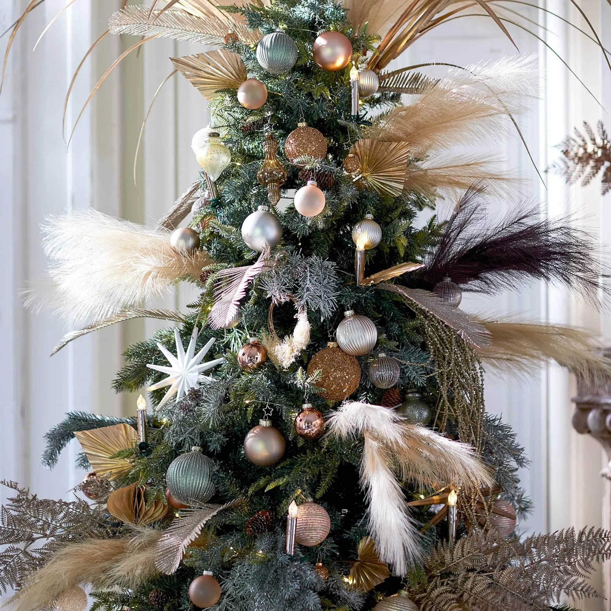 Glas-Weihnachtskugel Glitterstripe^Depot Best