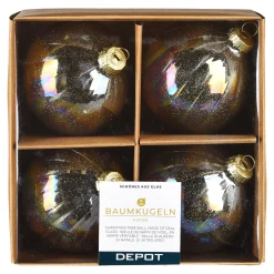 Glas-Weihnachtskugeln Holo Glimmer^Depot Clearance