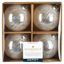 Glas-Weihnachtskugeln Holo Glimmer^Depot Fashion