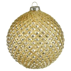 Glas-Weihnachtskugel Rauten Relief^Depot Clearance