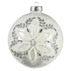 Glas-Weihnachtskugel Schneeblume^Depot Fashion