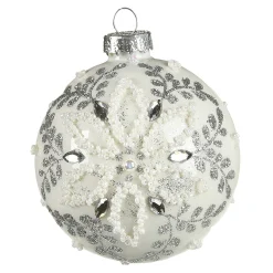 Glas-Weihnachtskugel Schneeblume^Depot Store