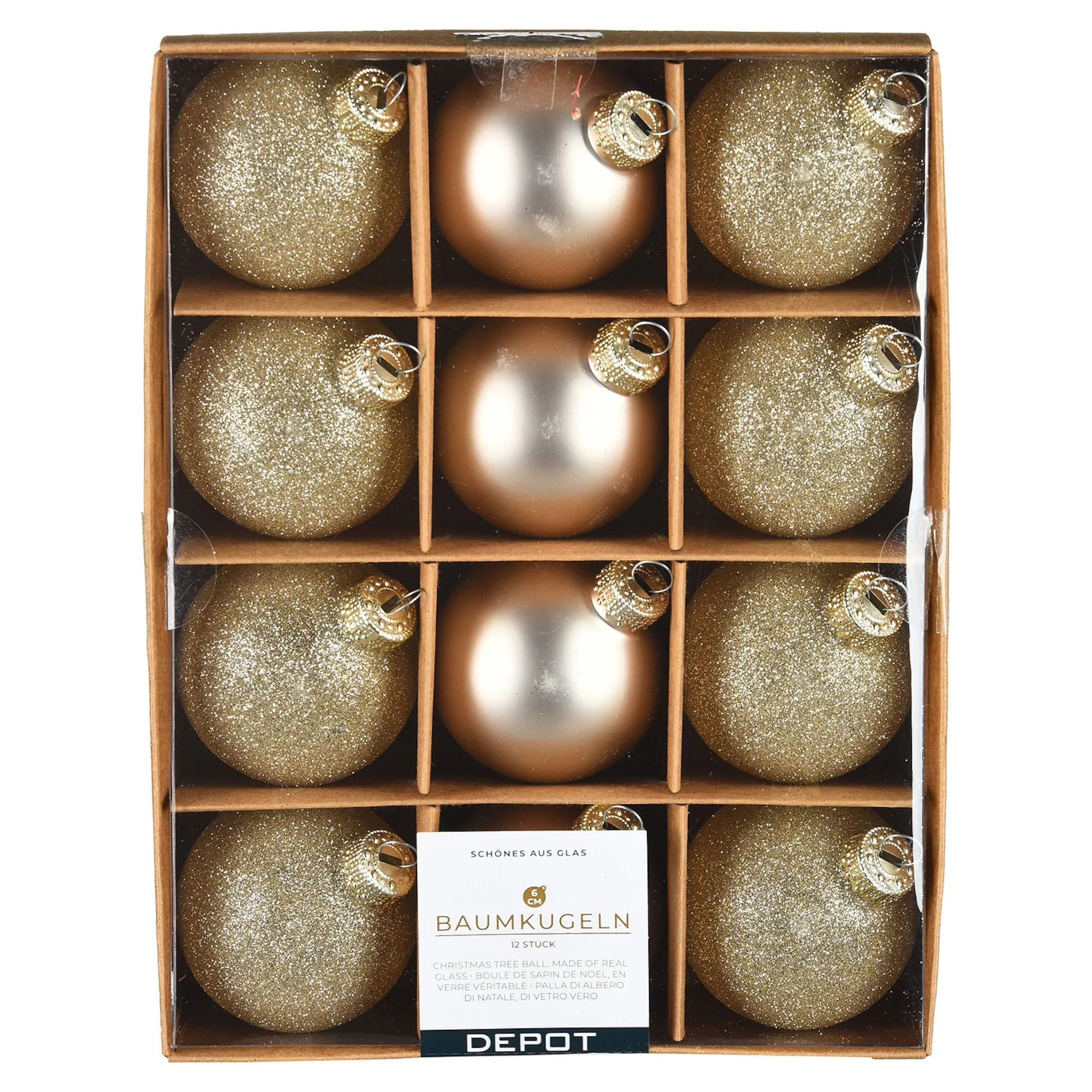 Glas-Weihnachtskugel-Set Glam Mix^Depot Sale
