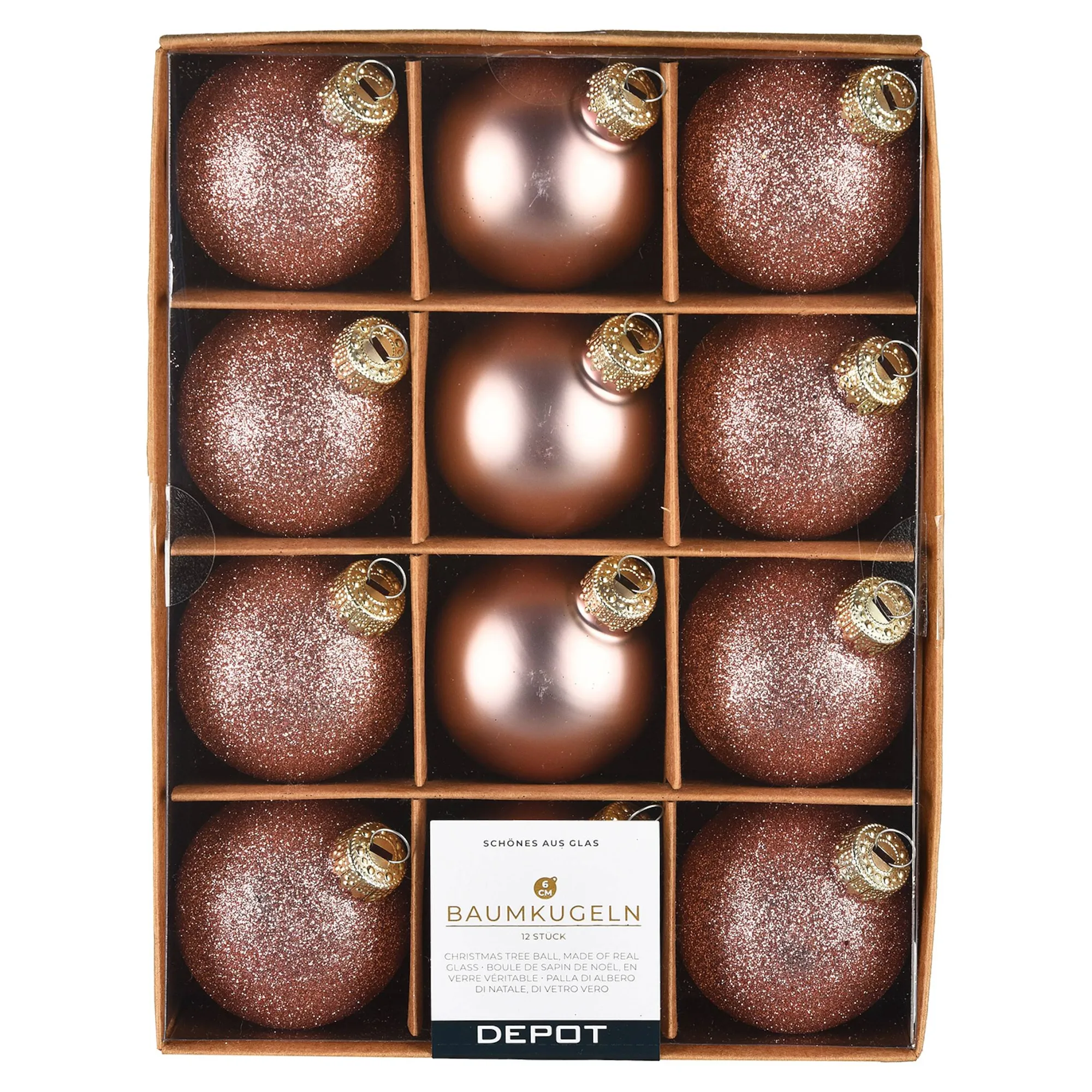 Glas-Weihnachtskugel-Set Glam Mix^Depot Cheap