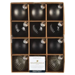 Glas-Weihnachtskugel-Set Rille^Depot Clearance