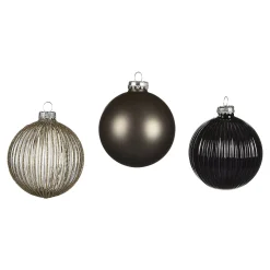 Glas-Weihnachtskugel-Set Rille^Depot Fashion