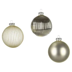 Glas-Weihnachtskugel-Set Rille^Depot Shop