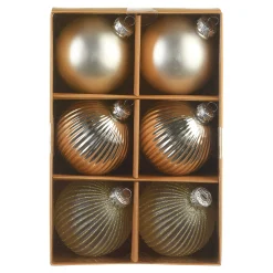 Glas-Weihnachtskugel-Set Rille^Depot Shop