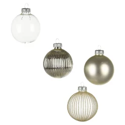 Glas-Weihnachtskugel-Set Rille^Depot Fashion