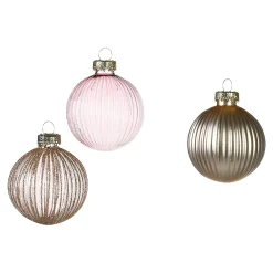 Glas-Weihnachtskugel-Set Rille^Depot Fashion