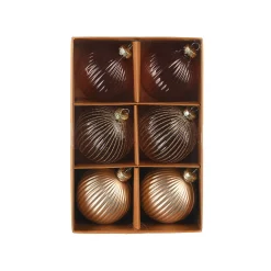 Glas-Weihnachtskugel-Set Rille^Depot Fashion