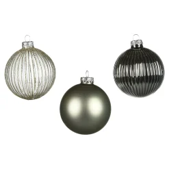 Glas-Weihnachtskugel-Set Rille^Depot Discount