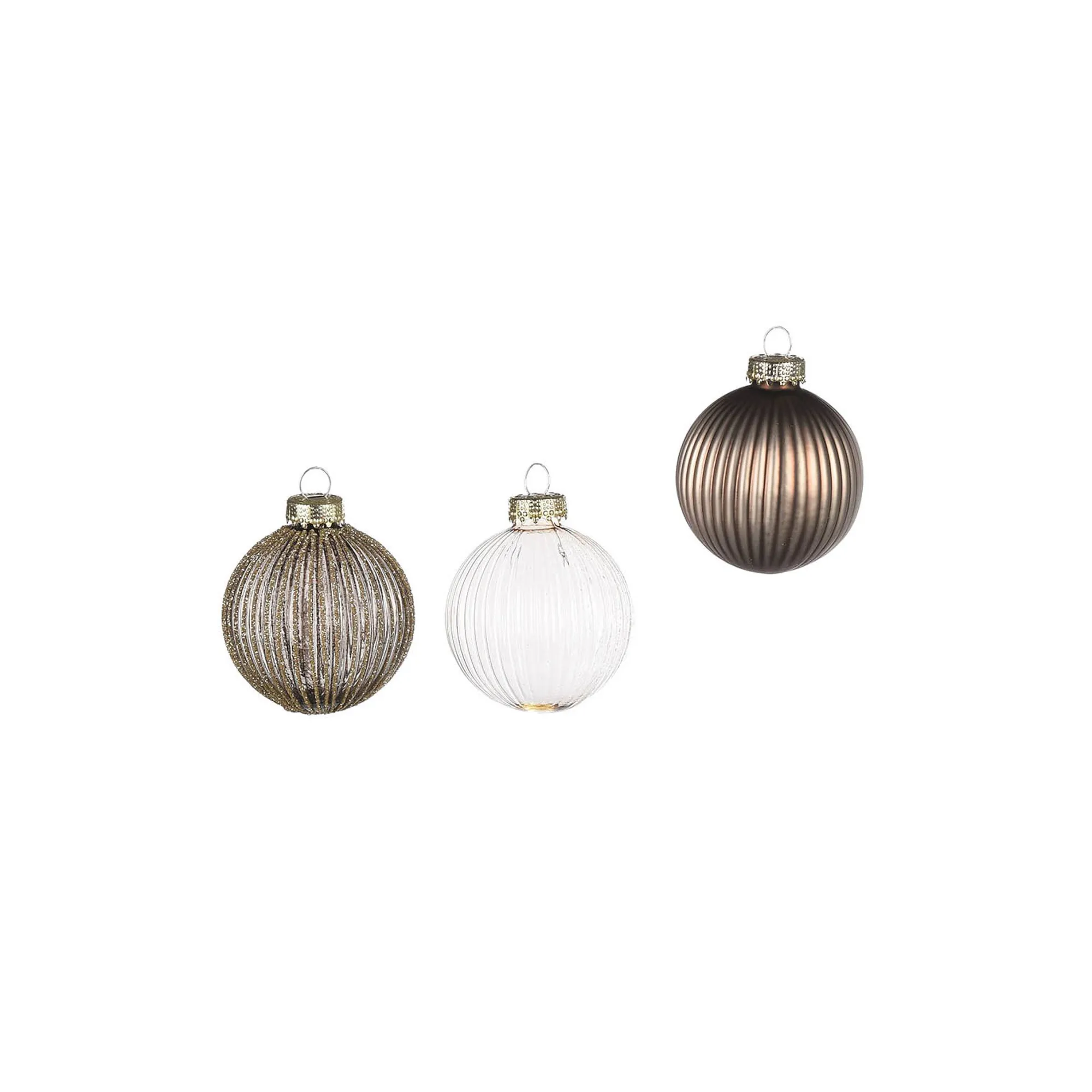Glas-Weihnachtskugel-Set Rille^Depot Online