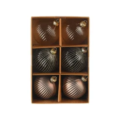 Glas-Weihnachtskugel-Set Rille^Depot Online