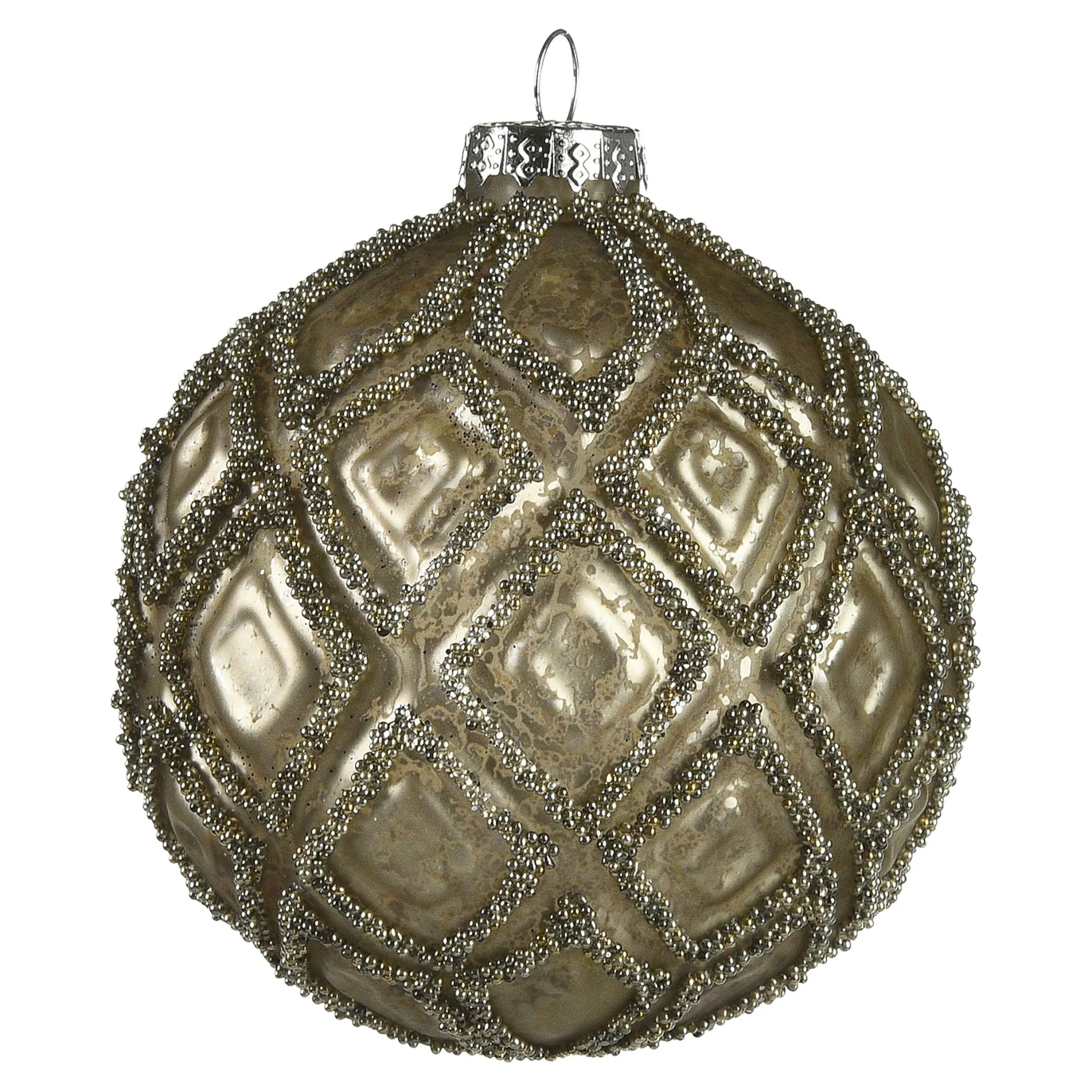Glas-Weihnachtskugel Sugar Romb^Depot New
