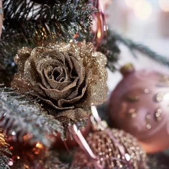 Glitzer-Kunstblume Rose Auf Clip^Depot Clearance