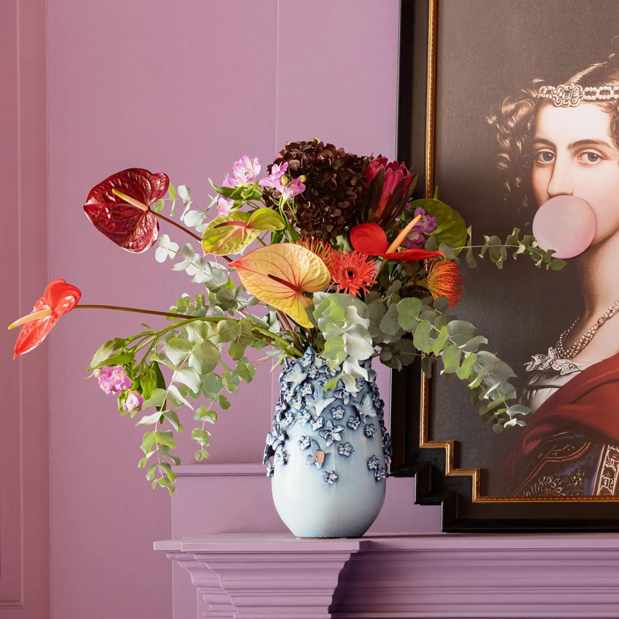 Online Depot Kare Vase Butterflies