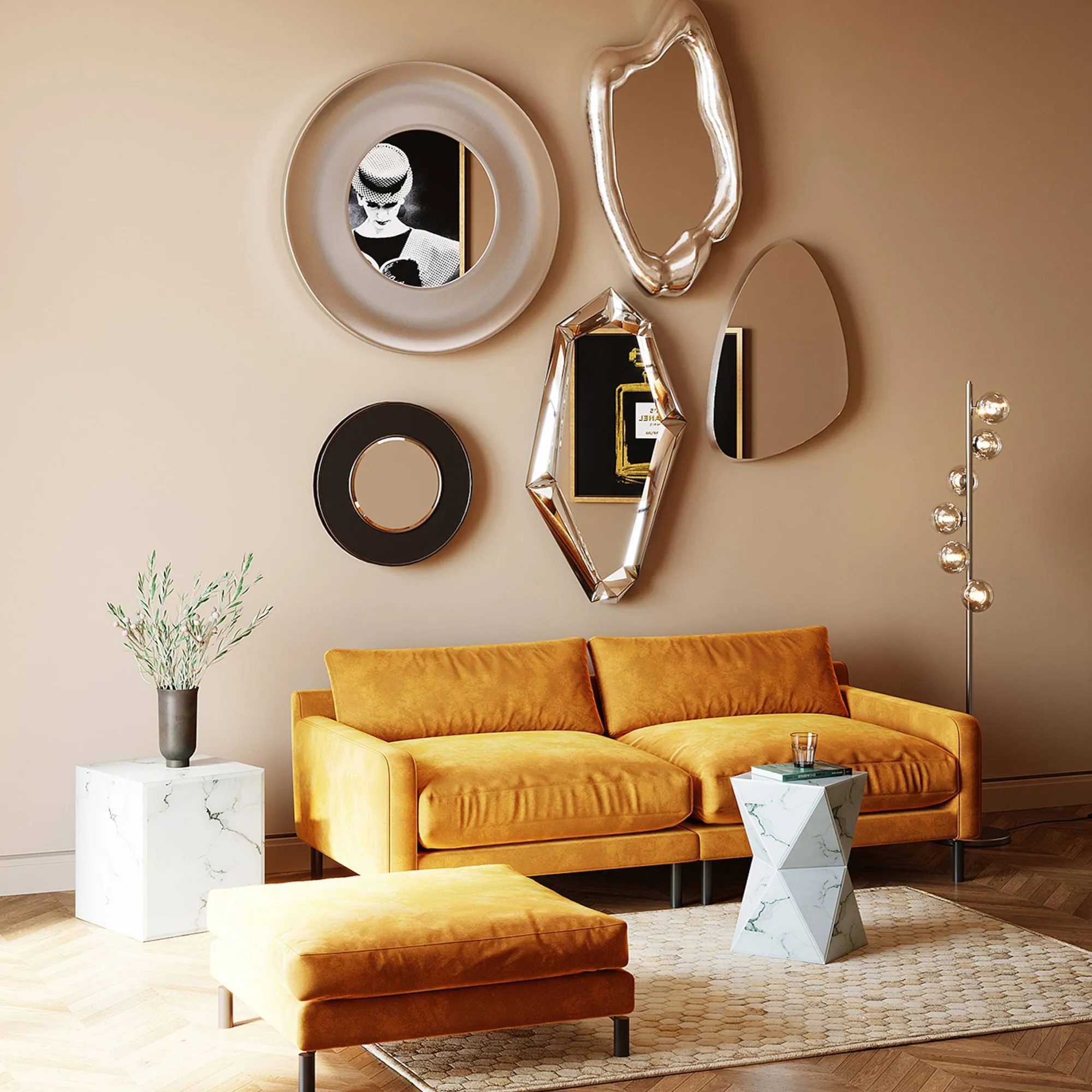 Kare Wandspiegel Hologram^Depot Hot