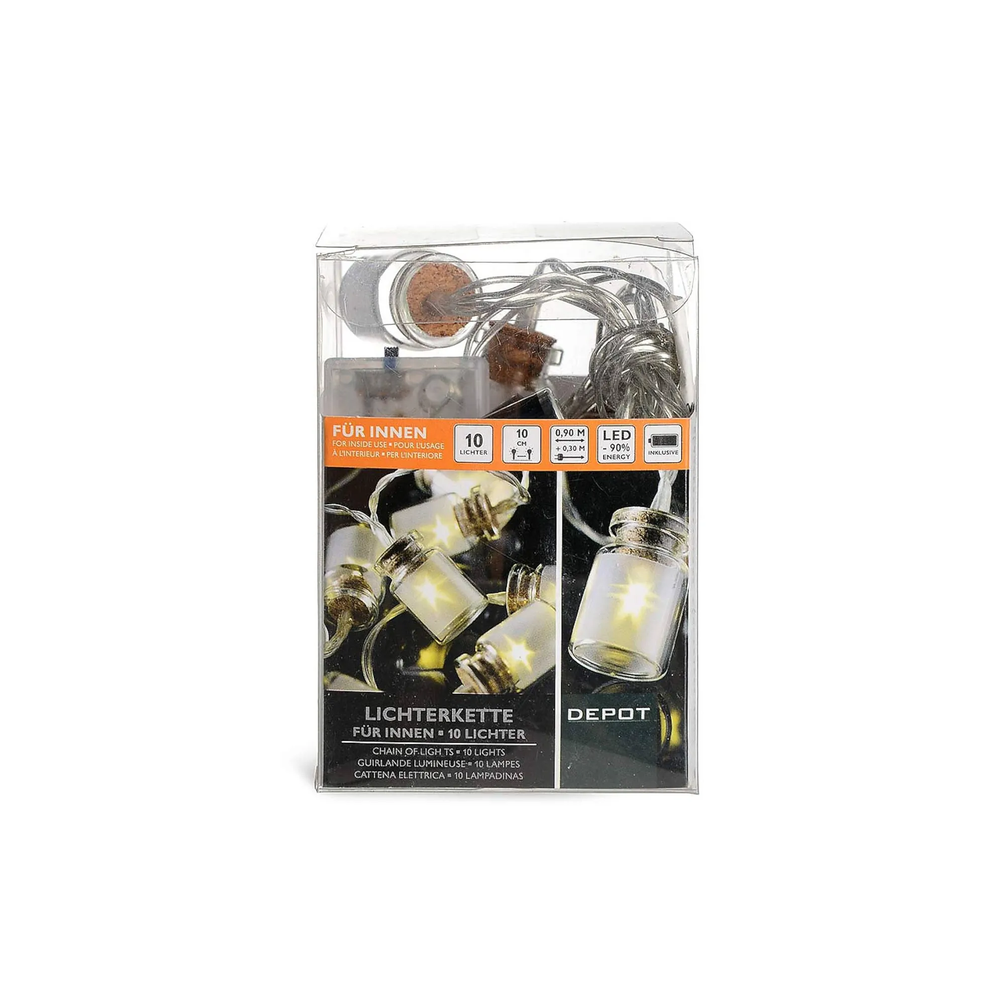 Lichterkette Gläser, 10 Led, Batteriebetrieben^Depot Flash Sale