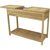 Hot Depot Outdoor-Tisch Toni Aus Teakholz Mit Edelstahlschussel