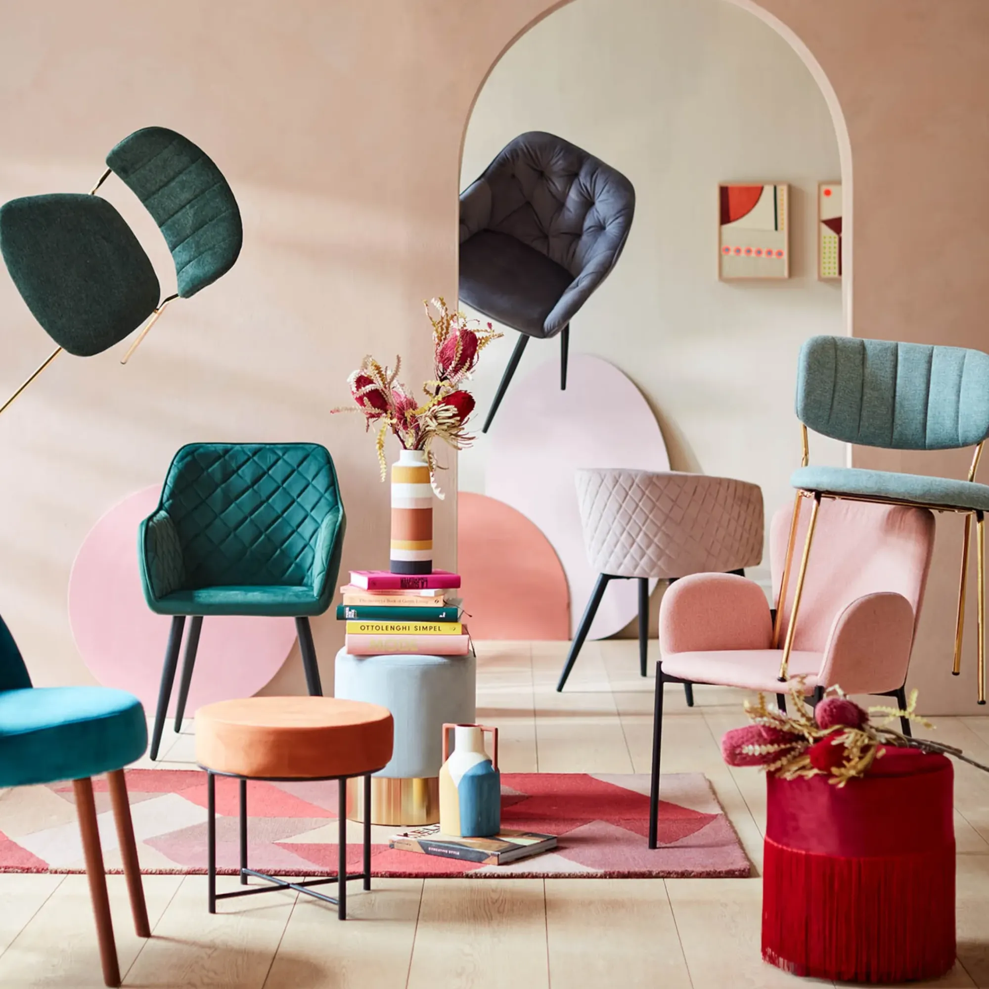 Discount Depot Samt-Hocker Ole