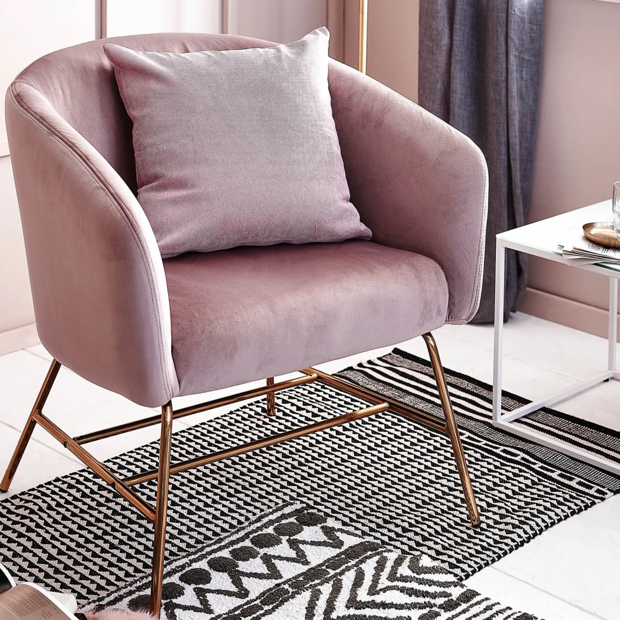 Fashion Depot Samt-Loungesessel Ramsey