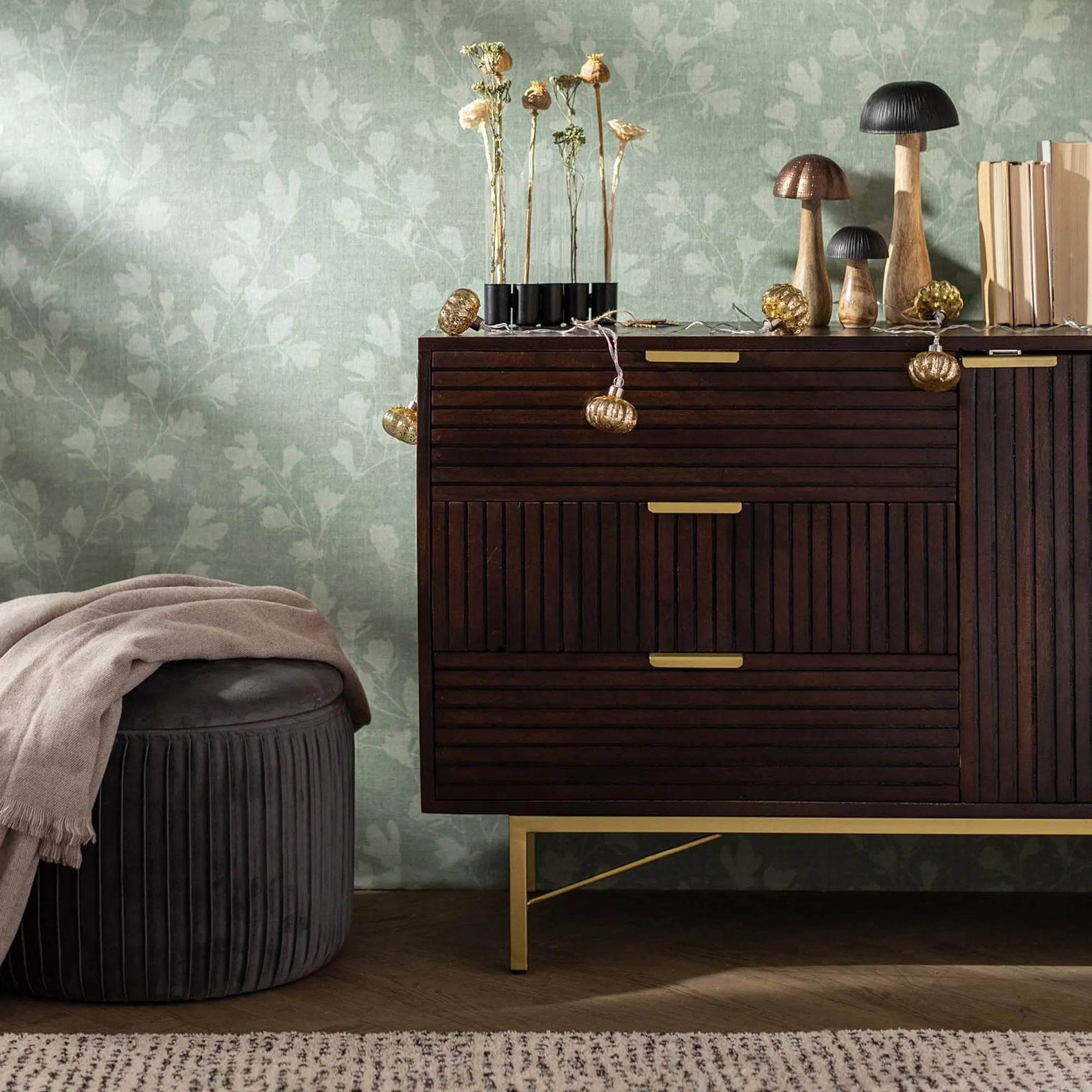 Samt-Pouf Agnes Mit Stauraum^Depot Clearance