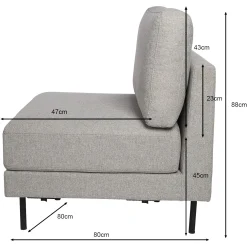 Online Depot Sofa-Mittelelement Lio, Modular