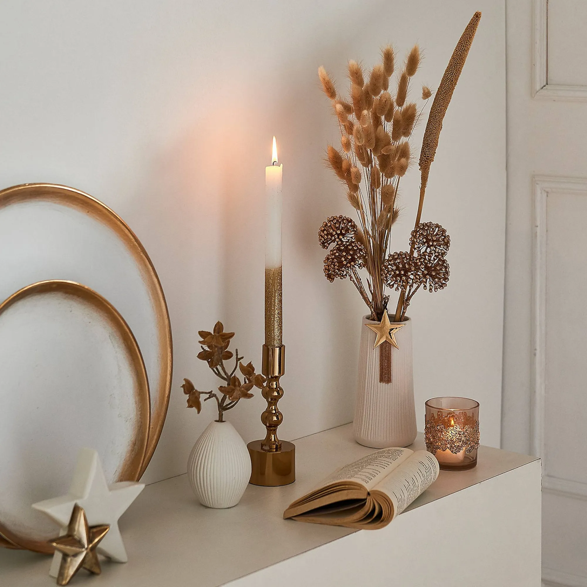 Stabkerzen Gold Glitter^Depot New