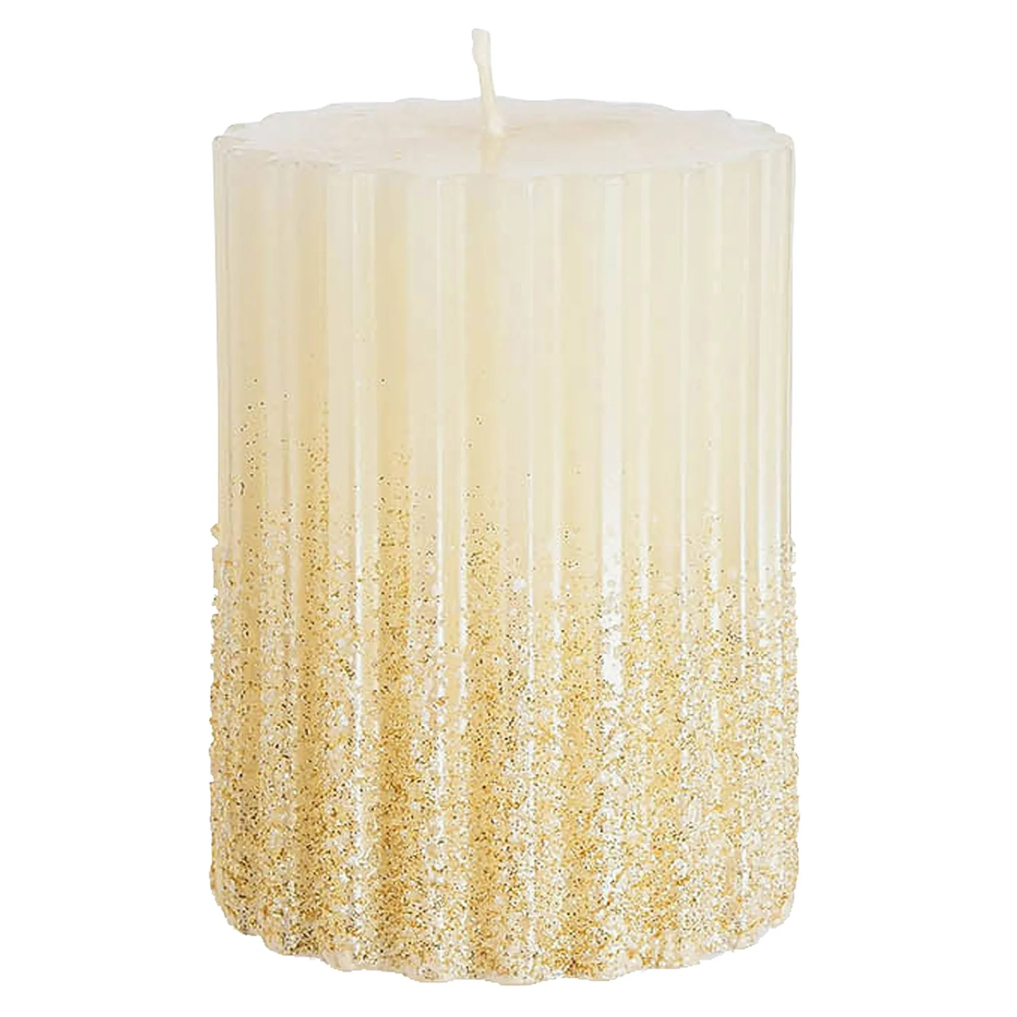 Stumpenkerze Glitzer, Gerillt^Depot Cheap