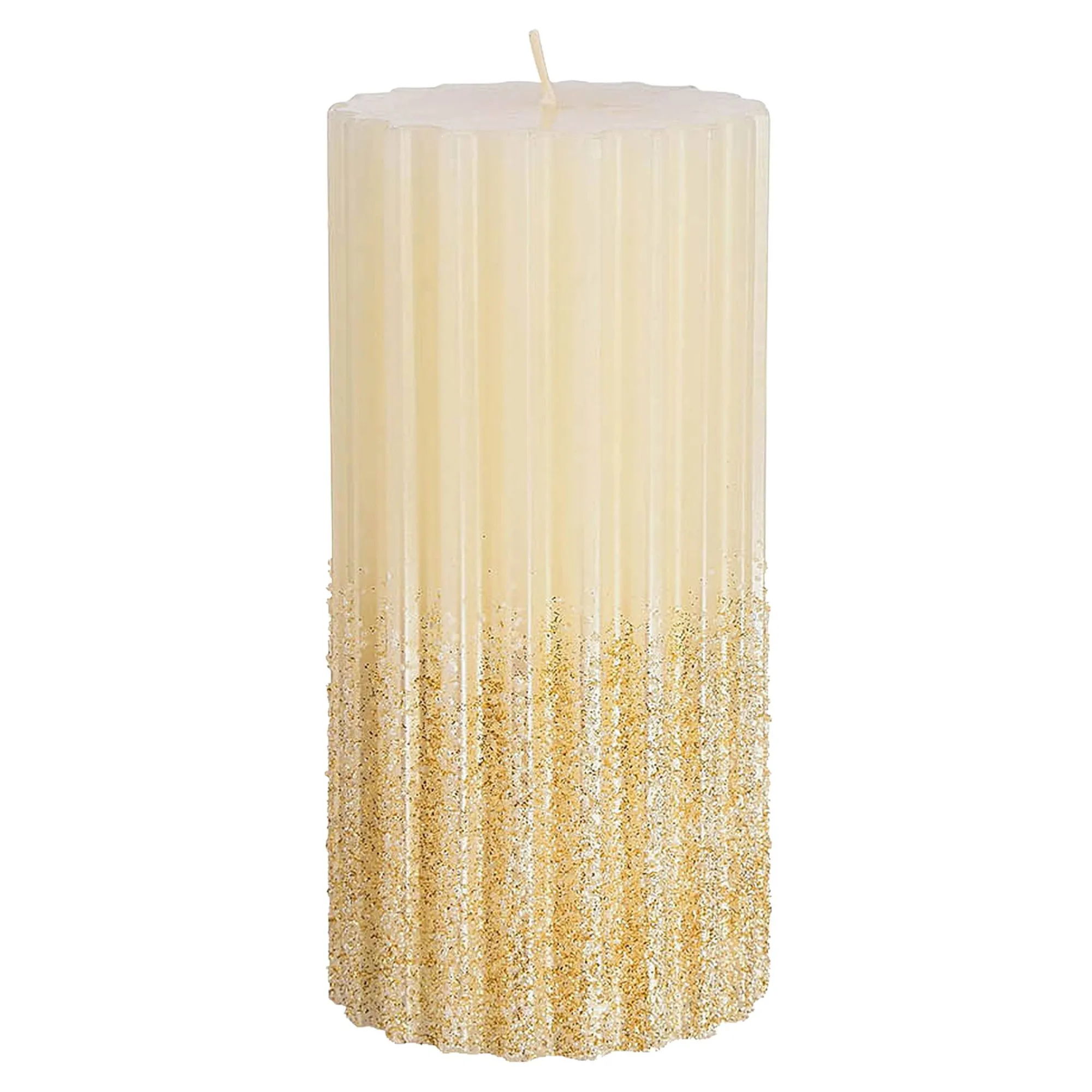Stumpenkerze Glitzer, Gerillt^Depot Cheap