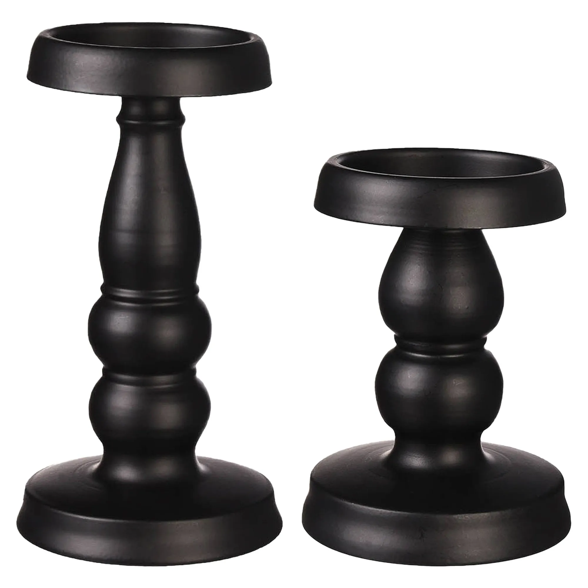 Stumpenkerzenhalter-Set Svart^Depot Cheap