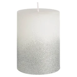 Stumpenkerze Rustic Silver Glitter^Depot Outlet