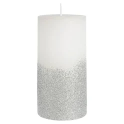 Stumpenkerze Rustic Silver Glitter^Depot Outlet